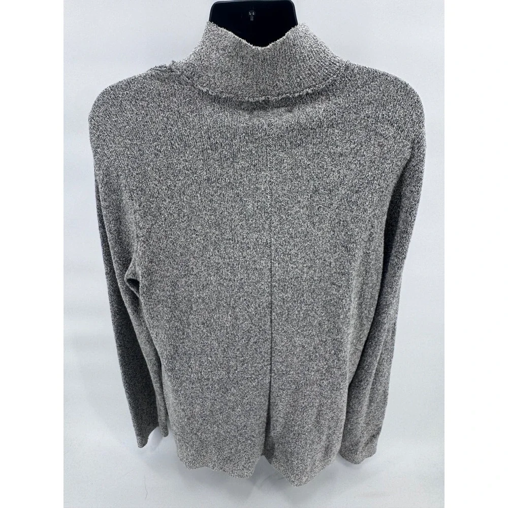 Carbon2Cobalt Men's Heathered Gray 1/4 Zip Mock Neck Sweater Size L Cotton Blend